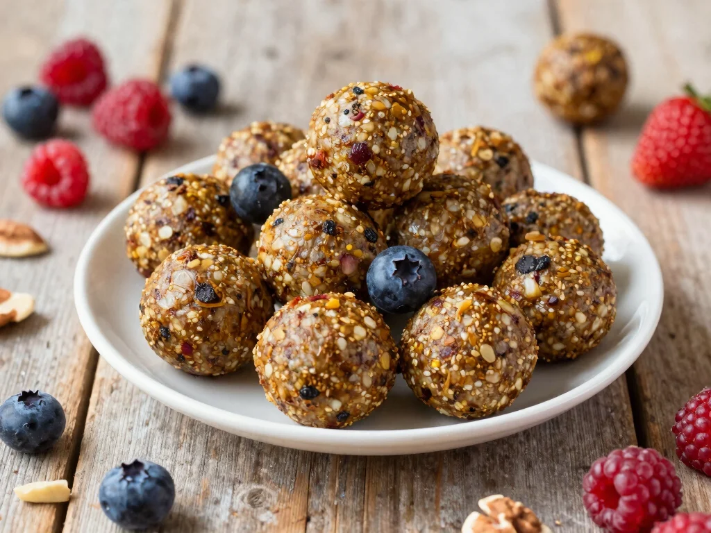 17 Energizing Moringa Smoothie & Juice Recipes to Fuel Your Day - 17. Berry Moringa Energy Balls 1