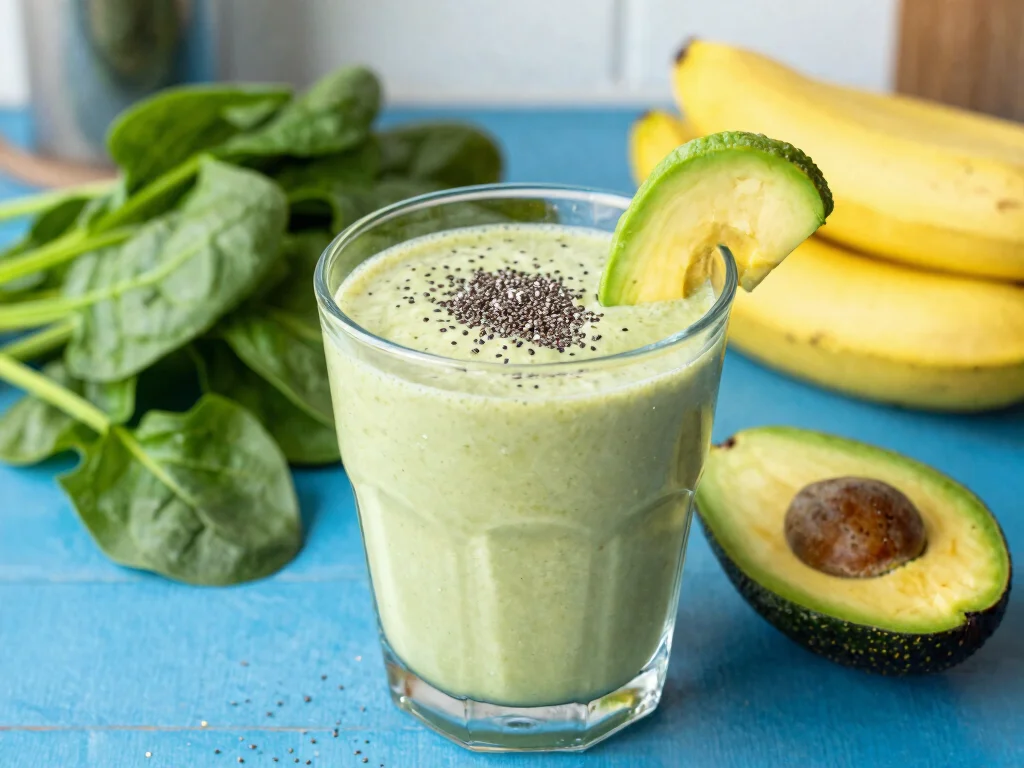 17 Energizing Moringa Smoothie & Juice Recipes to Fuel Your Day - 3. Creamy Avocado Moringa Smoothie 1