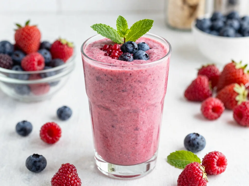 17 Energizing Moringa Smoothie & Juice Recipes to Fuel Your Day - 4. Moringa Berry Blast Smoothie 1
