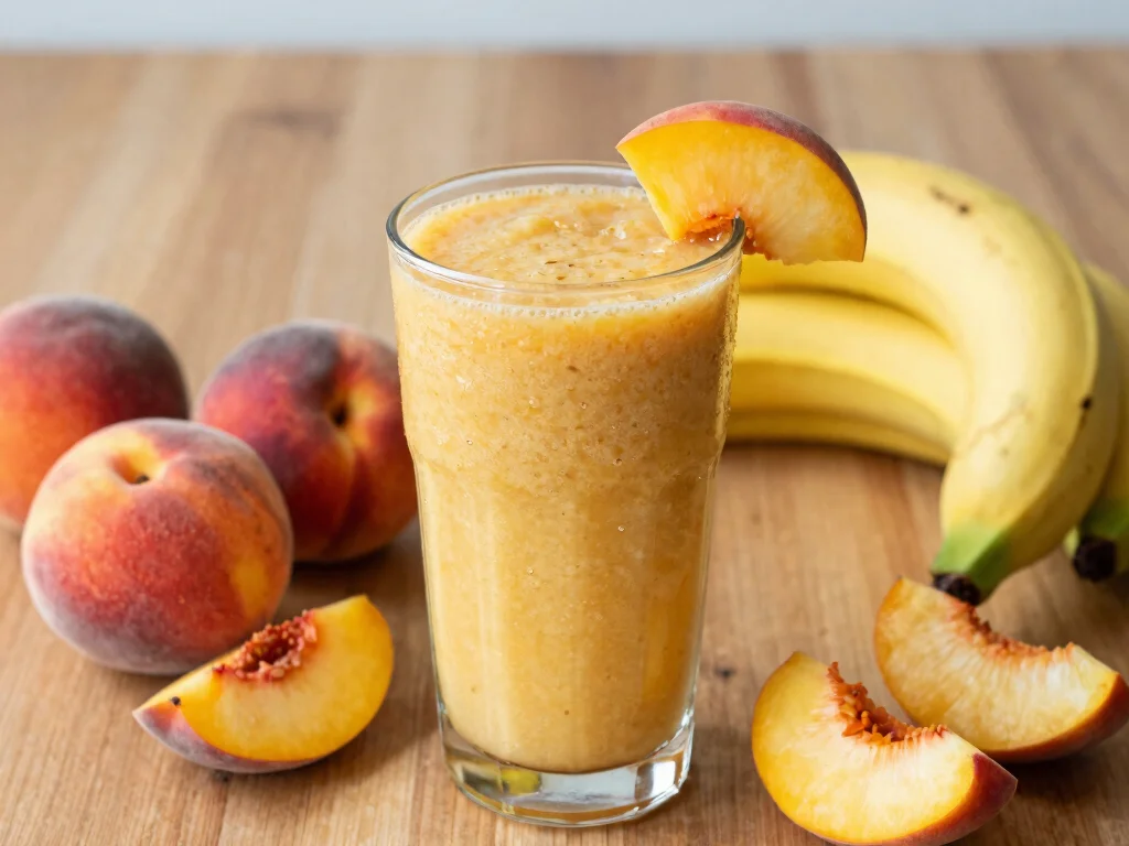 17 Energizing Moringa Smoothie & Juice Recipes to Fuel Your Day - 9. Moringa Peach Smoothie 1