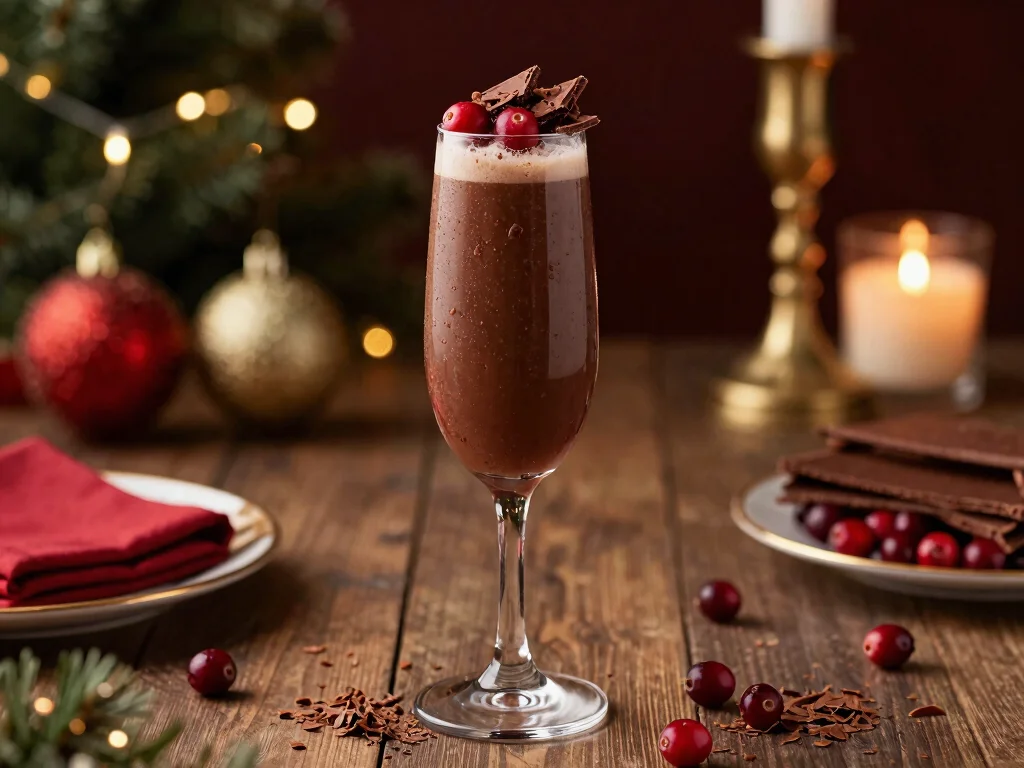 17 Festive French 75 with Cranberry Juice Recipes - 13. Chocolate Cranberry French 75 1
