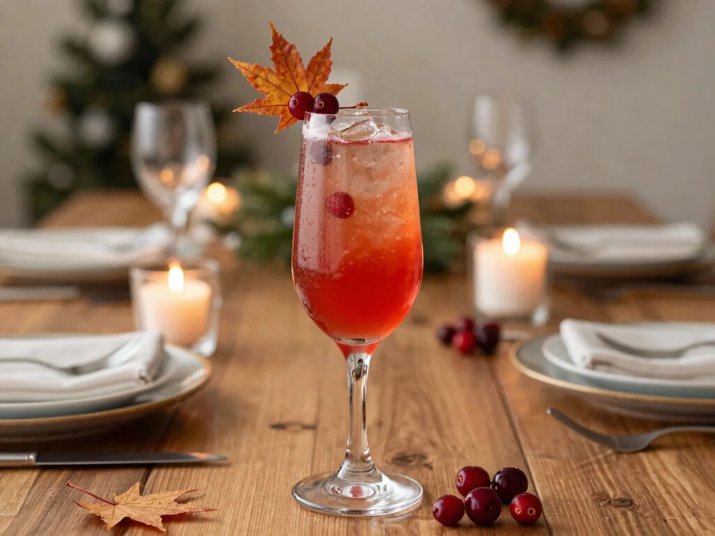 17 Festive French 75 with Cranberry Juice Recipes - 14. Cranberry Maple French 75 1