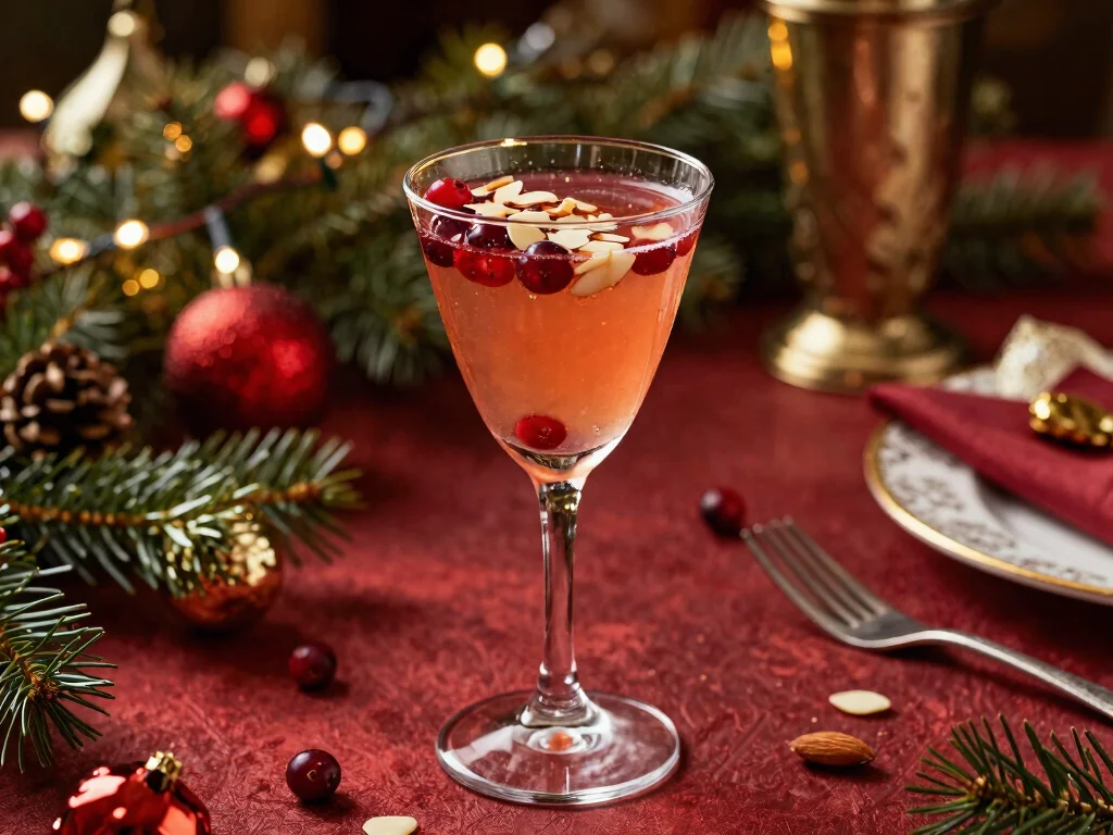 17 Festive French 75 with Cranberry Juice Recipes - 16. Cranberry Almond French 75 1