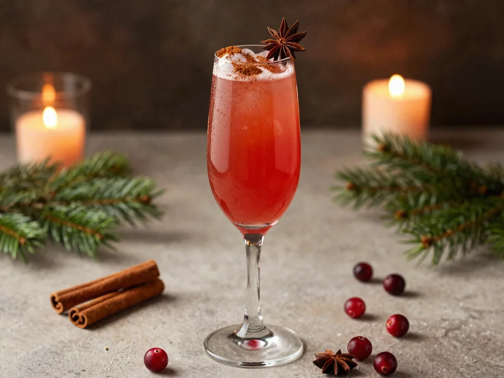 17 Festive French 75 with Cranberry Juice Recipes - 2. Spiced Cranberry French 75 1