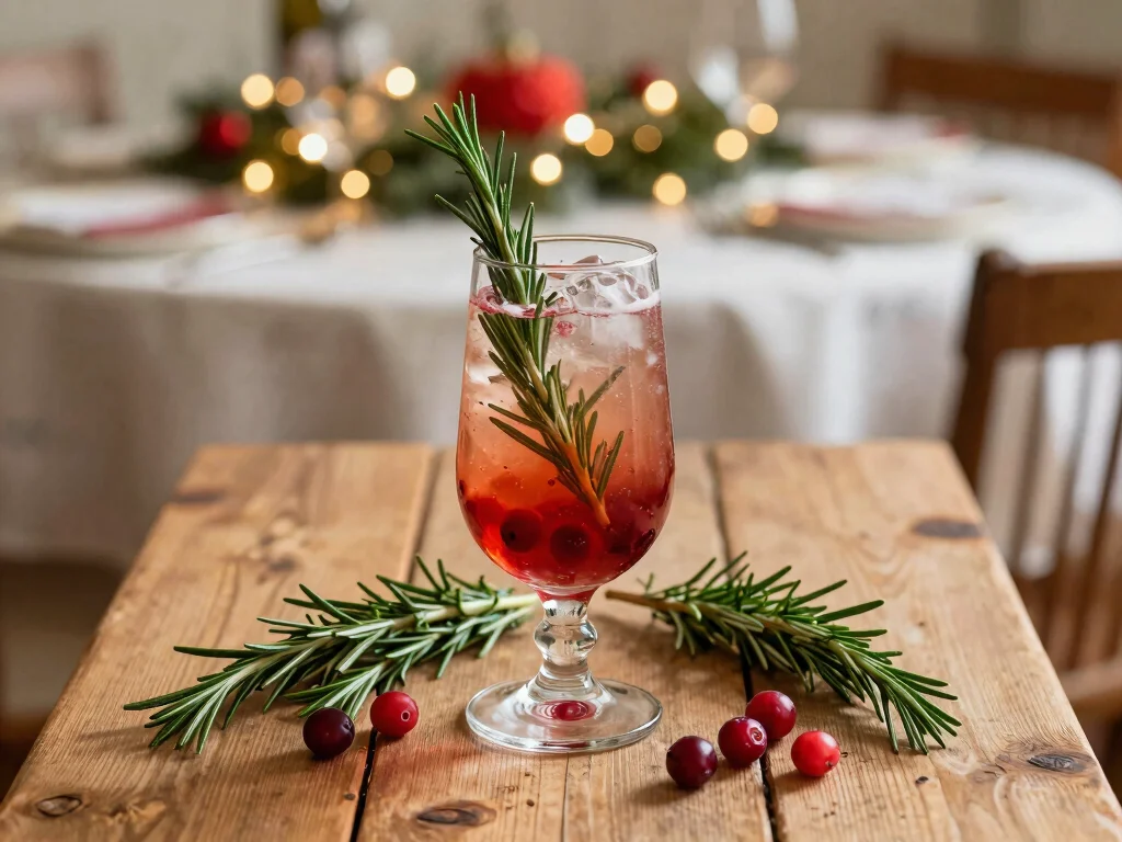 17 Festive French 75 with Cranberry Juice Recipes - 4. Rosemary Cranberry French 75 1
