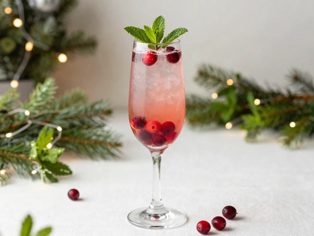 17 Festive French 75 with Cranberry Juice Recipes - 6. Cranberry Mint French 75 1