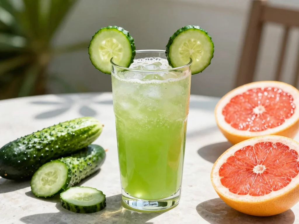 17 Grapefruit Juice Recipes (Refreshing & Detoxing) - 11. Grapefruit and Cucumber Juice 1