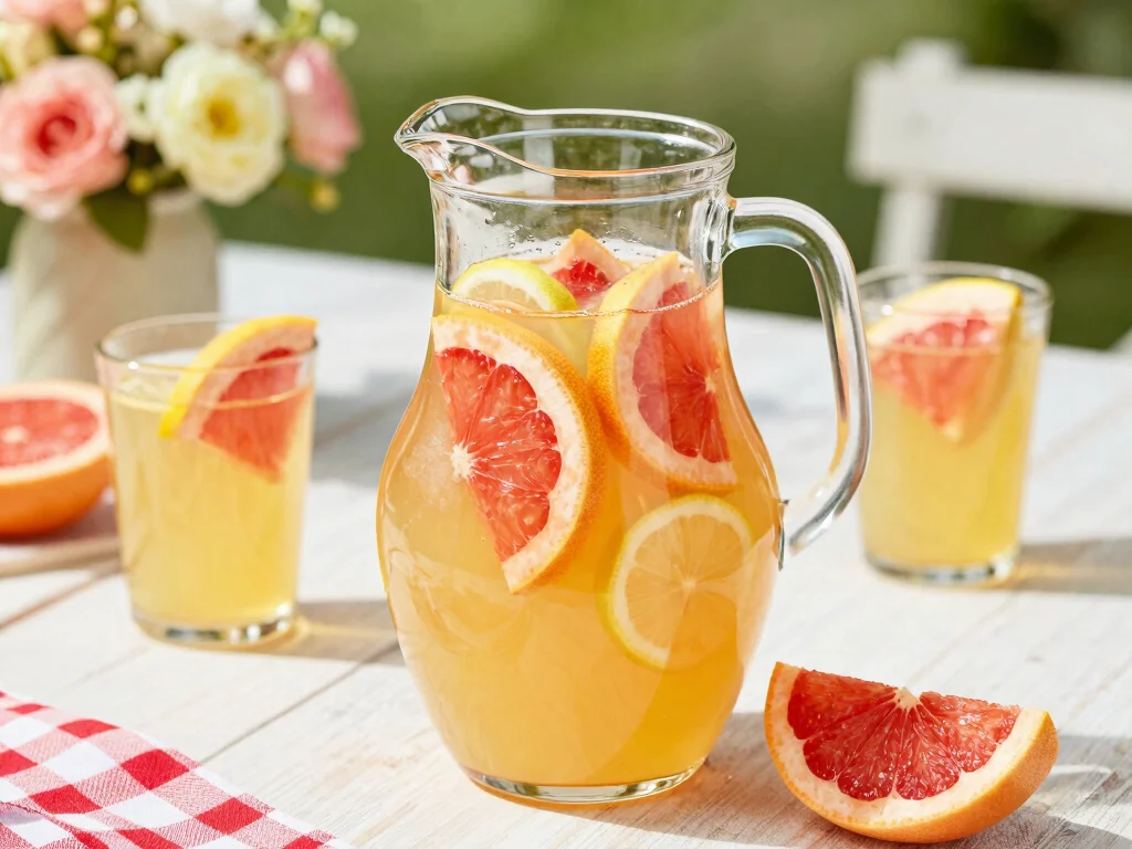 17 Grapefruit Juice Recipes (Refreshing & Detoxing) - 12. Grapefruit Lemonade 1