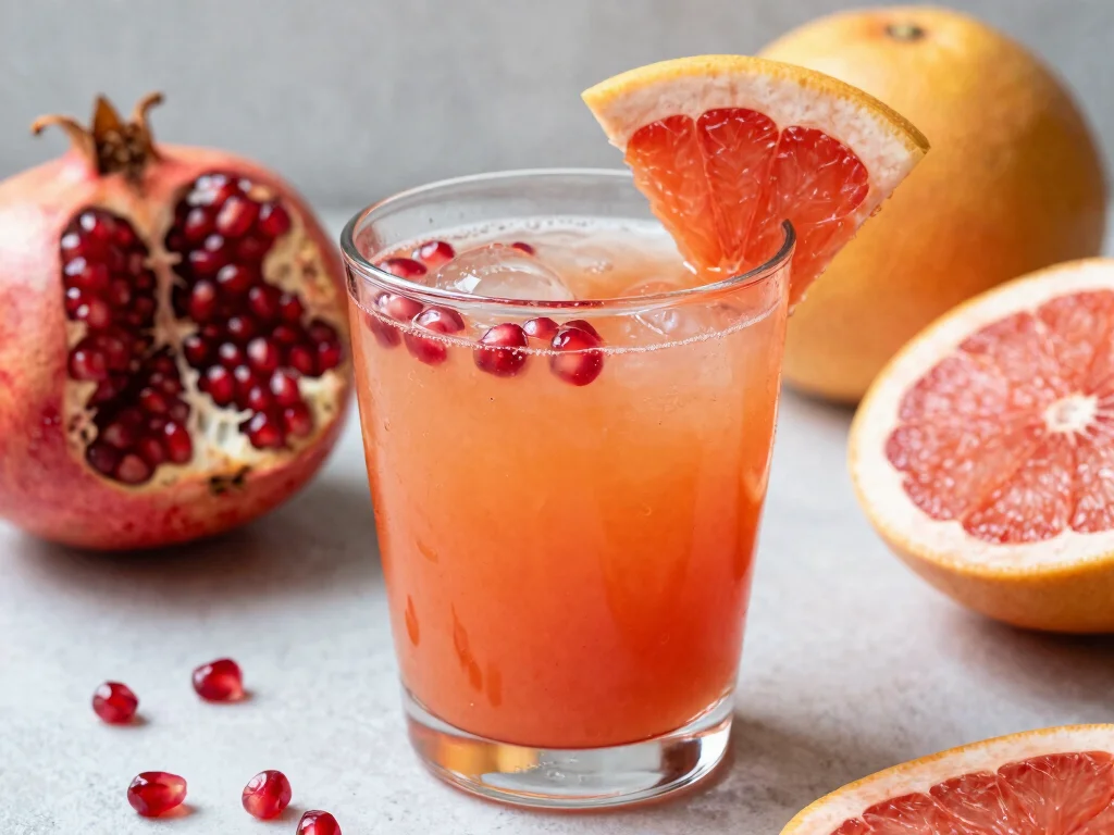 17 Grapefruit Juice Recipes (Refreshing & Detoxing) - 14. Grapefruit and Pomegranate Juice 1
