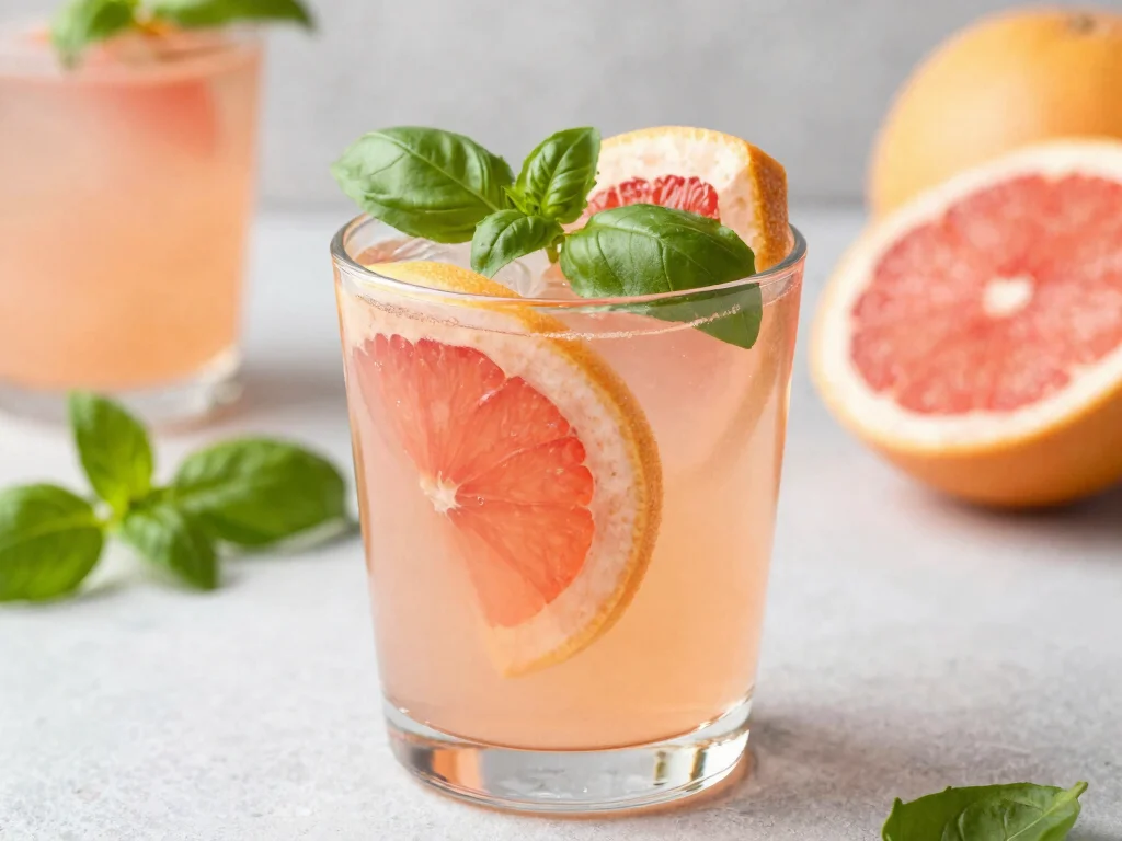 17 Grapefruit Juice Recipes (Refreshing & Detoxing) - 16. Grapefruit and Basil Infusion 1