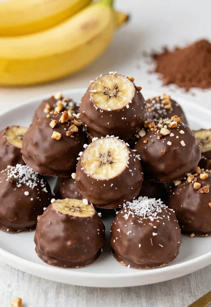 17 Healthy Vegetarian Snack Recipes You’ll Crave - 17. Chocolate Banana Bites 1