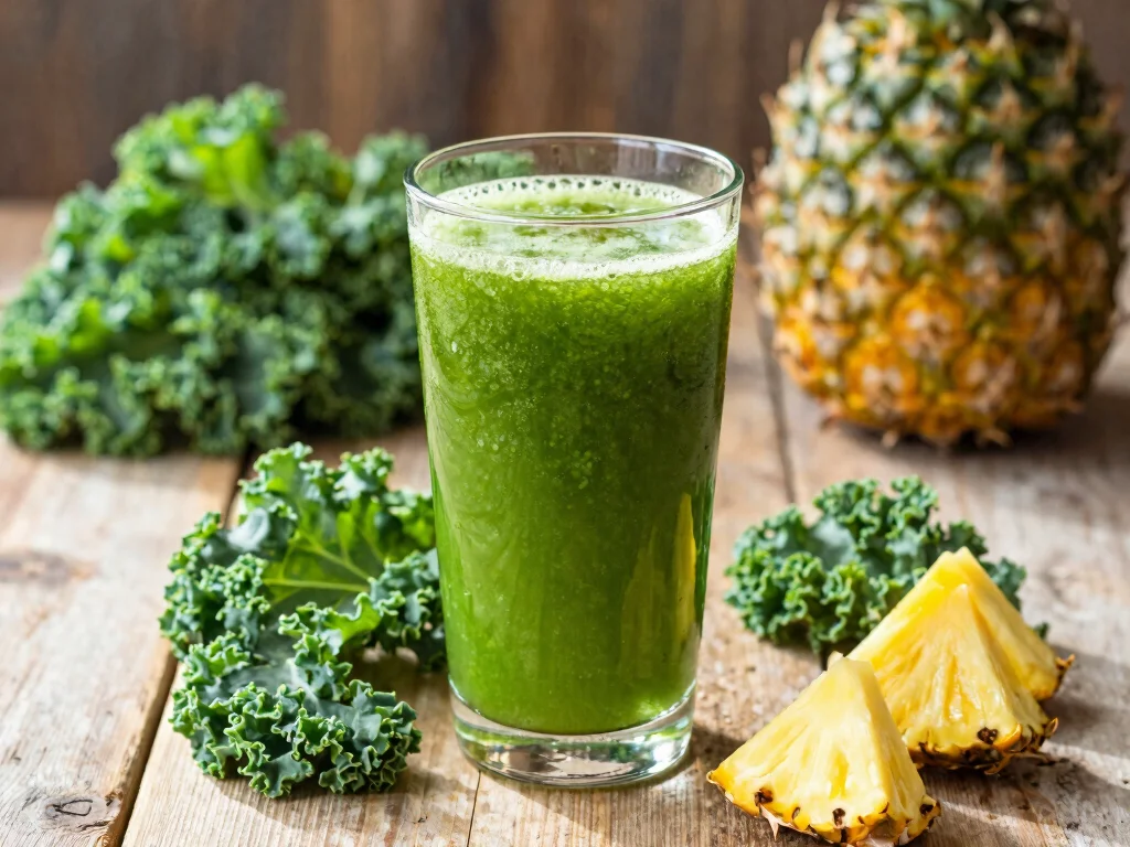 17 Joe Cross Juice Recipes (Fat Sick & Nearly Dead Style) - 12. Nutritious Kale & Pineapple Juice 1