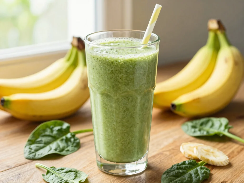 17 Joe Cross Juice Recipes (Fat Sick & Nearly Dead Style) - 17. Creamy Banana & Spinach Smoothie 1