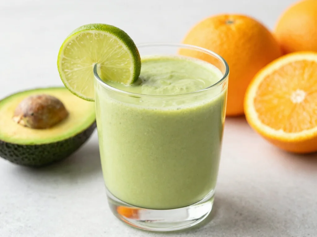 17 Juice Recipes & Their Benefits (Healthy Guide) - 11. Avocado Citrus Blend 1
