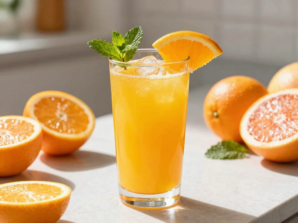 17 Juice Recipes & Their Benefits (Healthy Guide) - 3. Citrus Sunshine Juice 1