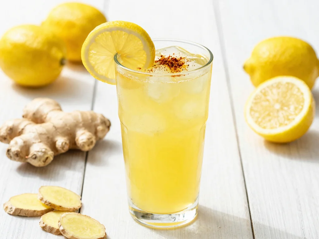 17 Juice Recipes & Their Benefits (Healthy Guide) - 5. Spicy Ginger Lemonade 1