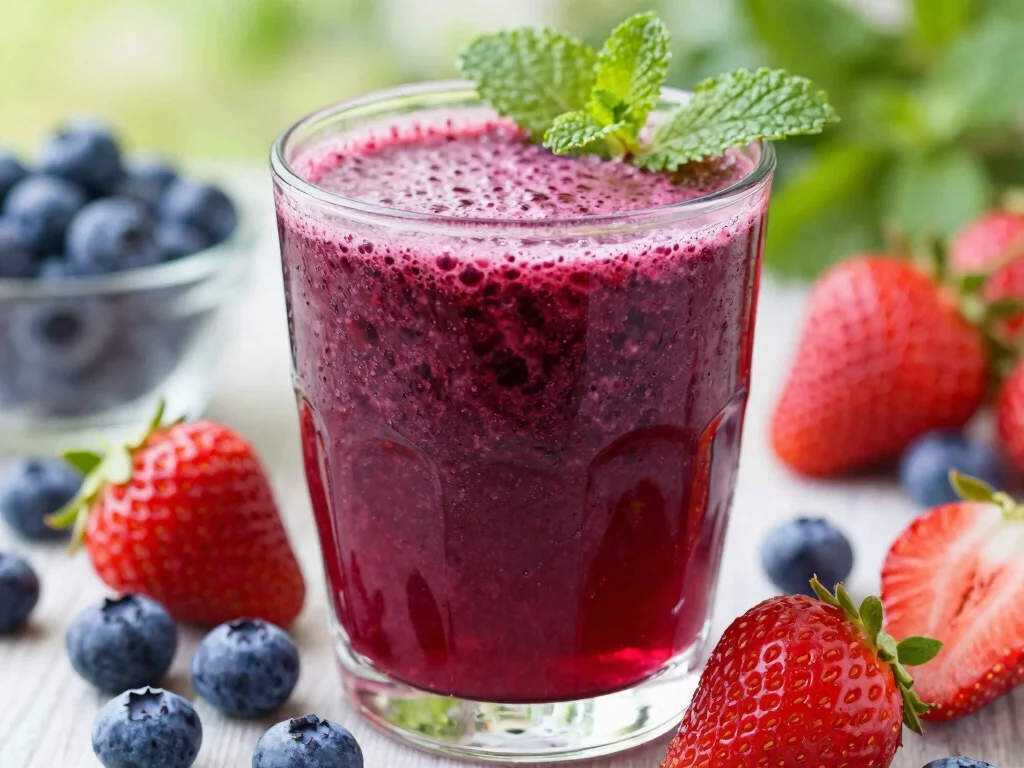 17 Juice Recipes & Their Benefits (Healthy Guide) - 6. Berry Bliss Juice 1