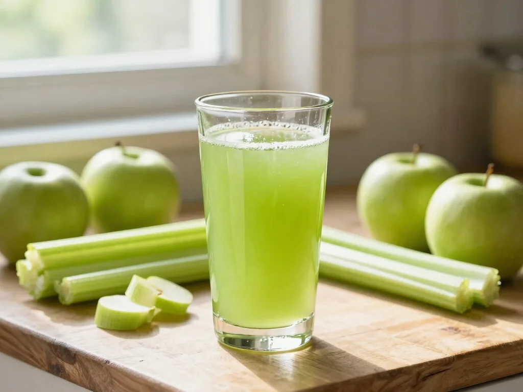 17 Juice Recipes & Their Benefits (Healthy Guide) - 7. Apple & Celery Refresh 1