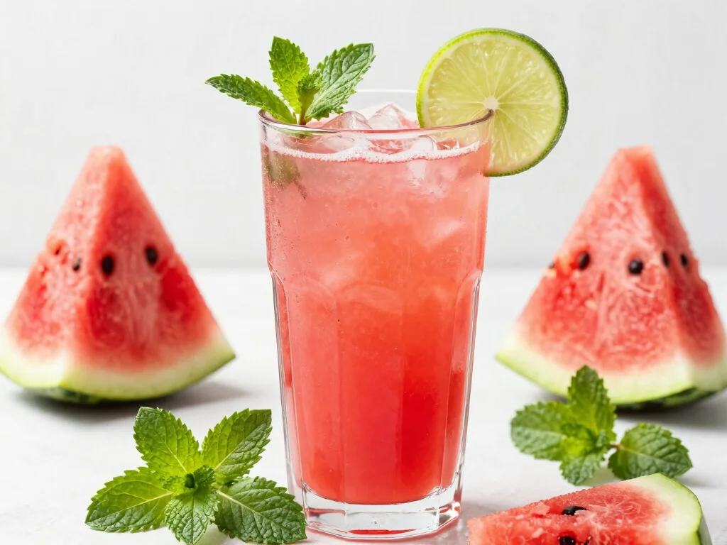 17 Juice Recipes & Their Benefits (Healthy Guide) - 8. Watermelon Mint Cooler 1