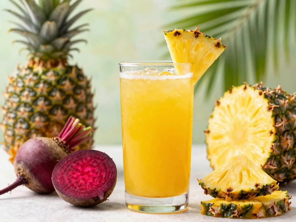17 Juice Recipes with Beets for Energy & Recovery - 5. Beet & Pineapple Fusion 1