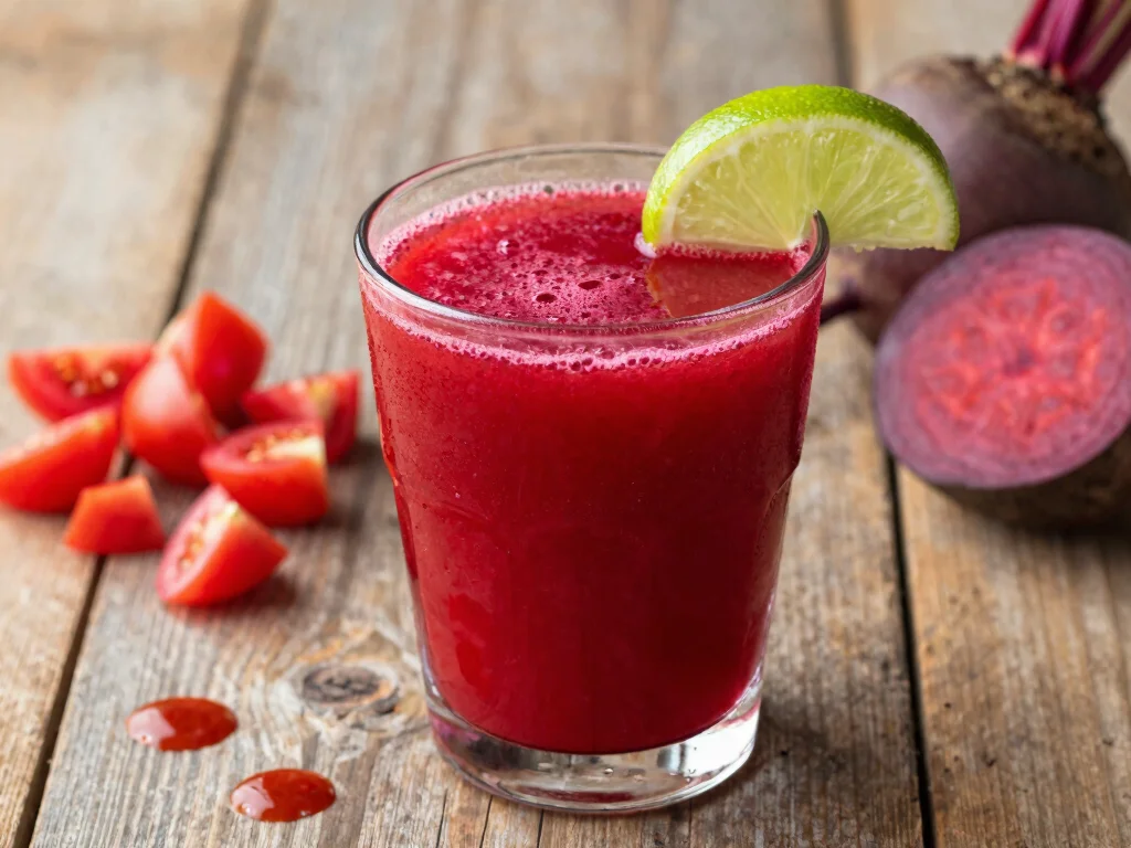 17 Juice Recipes with Beets for Energy & Recovery - 6. Spicy Beet & Tomato Juice 1