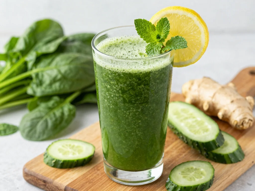 17 Low Carb Juice Recipes for Keto & Dieting - 1. Zesty Green Detox Juice 1