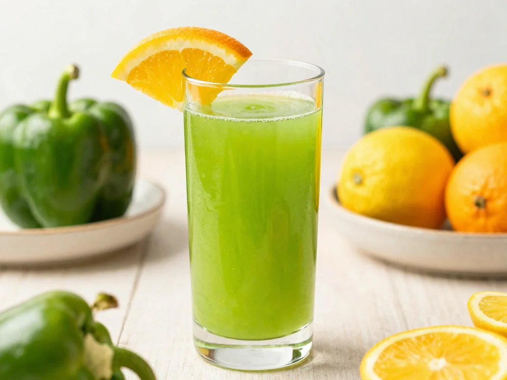 17 Low Carb Juice Recipes for Keto & Dieting - 10. Green Pepper Citrus Juice 1