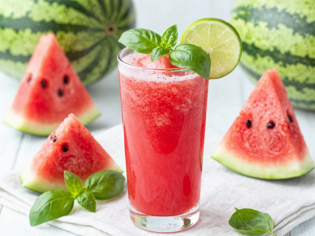 17 Low Carb Juice Recipes for Keto & Dieting - 12. Watermelon Basil Juice 1