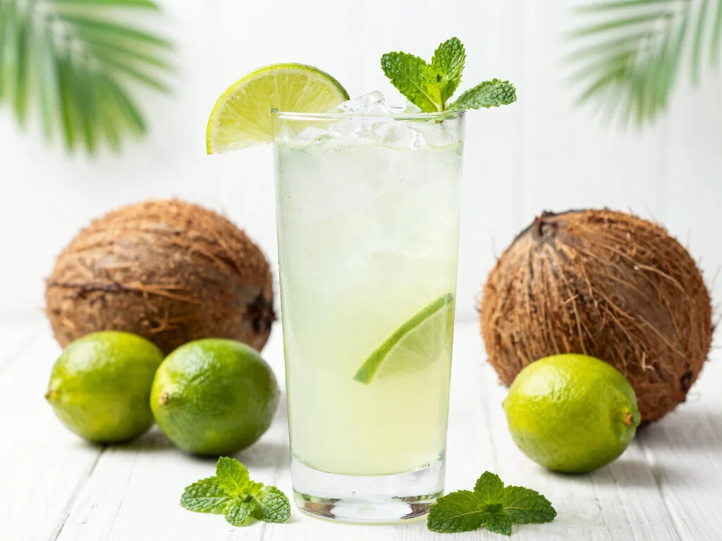 17 Low Carb Juice Recipes for Keto & Dieting - 15. Coconut Lime Refresher Juice 1
