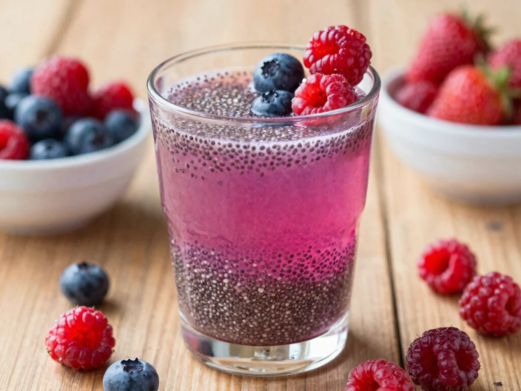 17 Low Carb Juice Recipes for Keto & Dieting - 17. Berry Chia Seed Juice 1