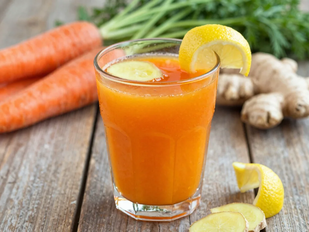 17 Low Carb Juice Recipes for Keto & Dieting - 2. Spicy Ginger Carrot Juice 1