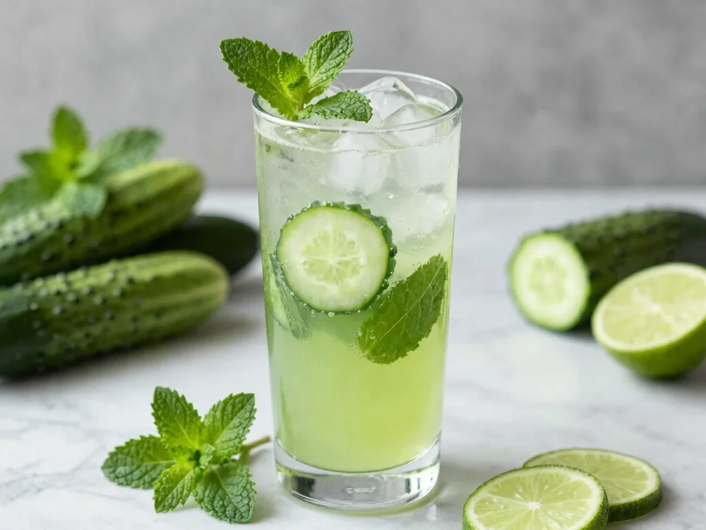17 Low Carb Juice Recipes for Keto & Dieting - 4. Cucumber Mint Refresher 1