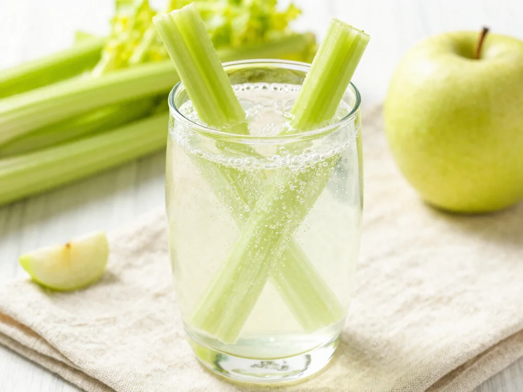 17 Low Carb Juice Recipes for Keto & Dieting - 5. Celery Apple Sparkler 1