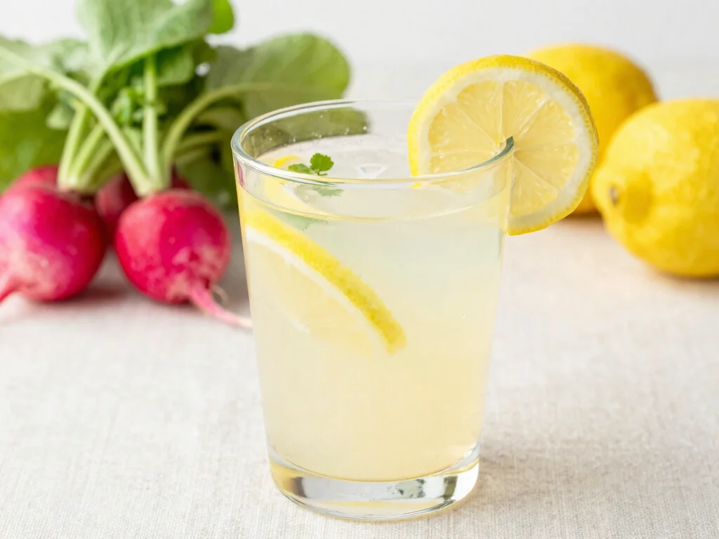17 Low Carb Juice Recipes for Keto & Dieting - 8. Radish Lemonade Juice 1