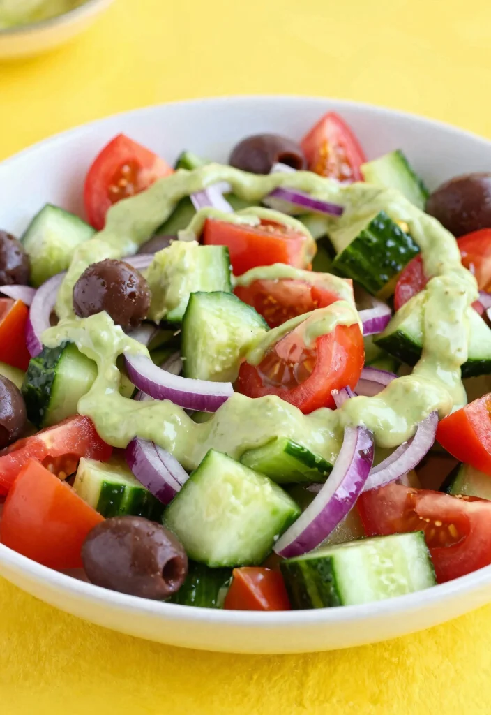 17 Low-Carb Vegetarian Keto Meal Plans That Actually Work - 10. Greek Salad with Avocado Dressing 1