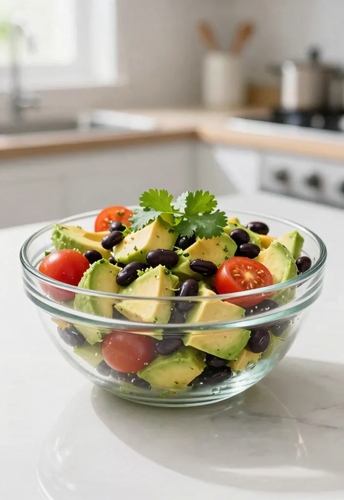 17 Low-Carb Vegetarian Keto Meal Plans That Actually Work - 12. Avocado and Black Bean Salad 1