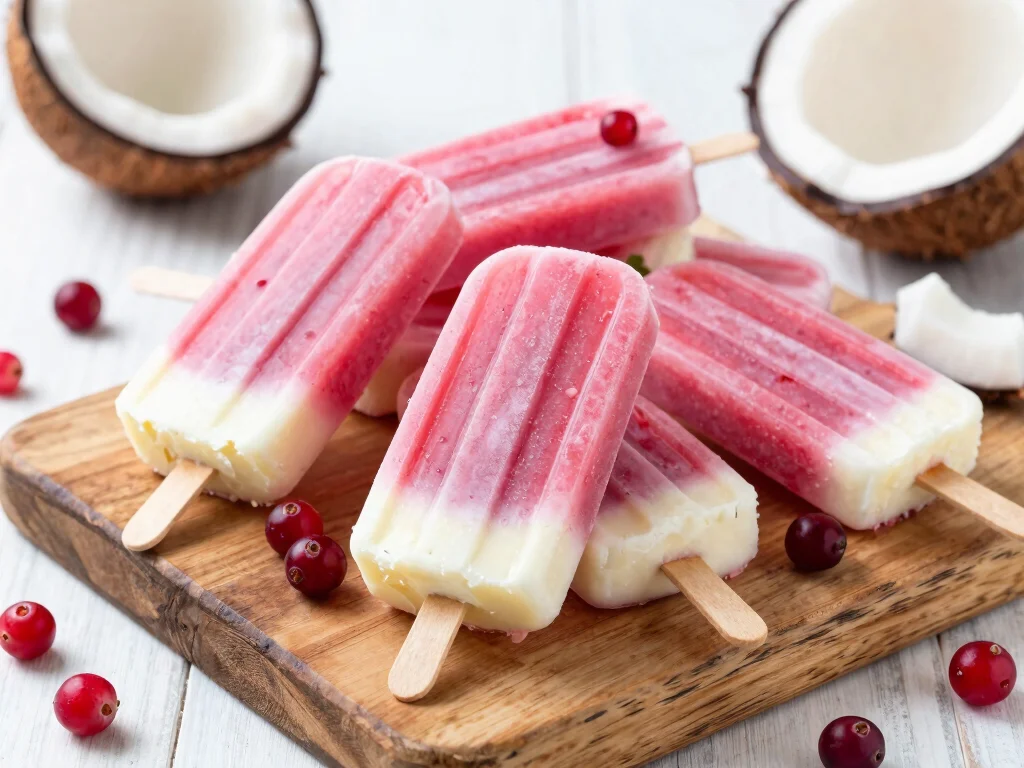 17 Recipes with Cranberry Juice (Tart & Healthy) - 10. Cranberry Juice Coconut Popsicles 1