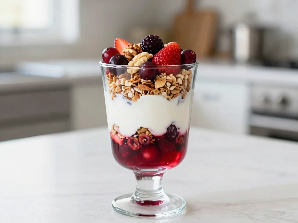 17 Recipes with Cranberry Juice (Tart & Healthy) - 16. Cranberry Juice Breakfast Parfait 1