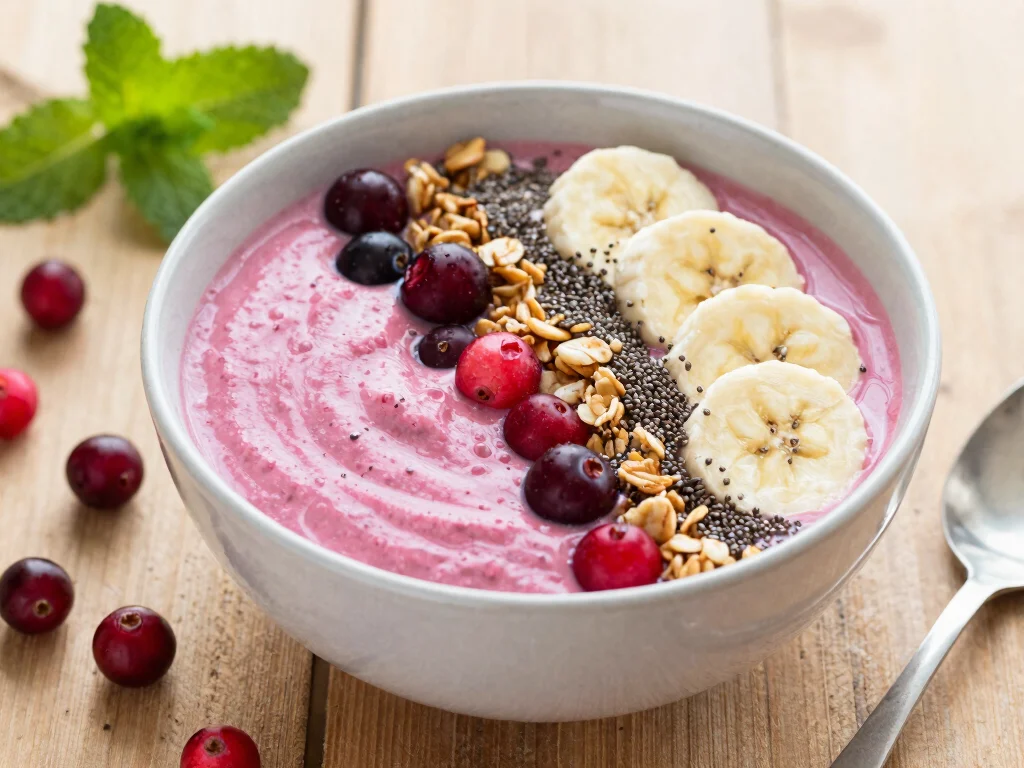 17 Recipes with Cranberry Juice (Tart & Healthy) - 2. Cranberry Juice Smoothie Bowl 1
