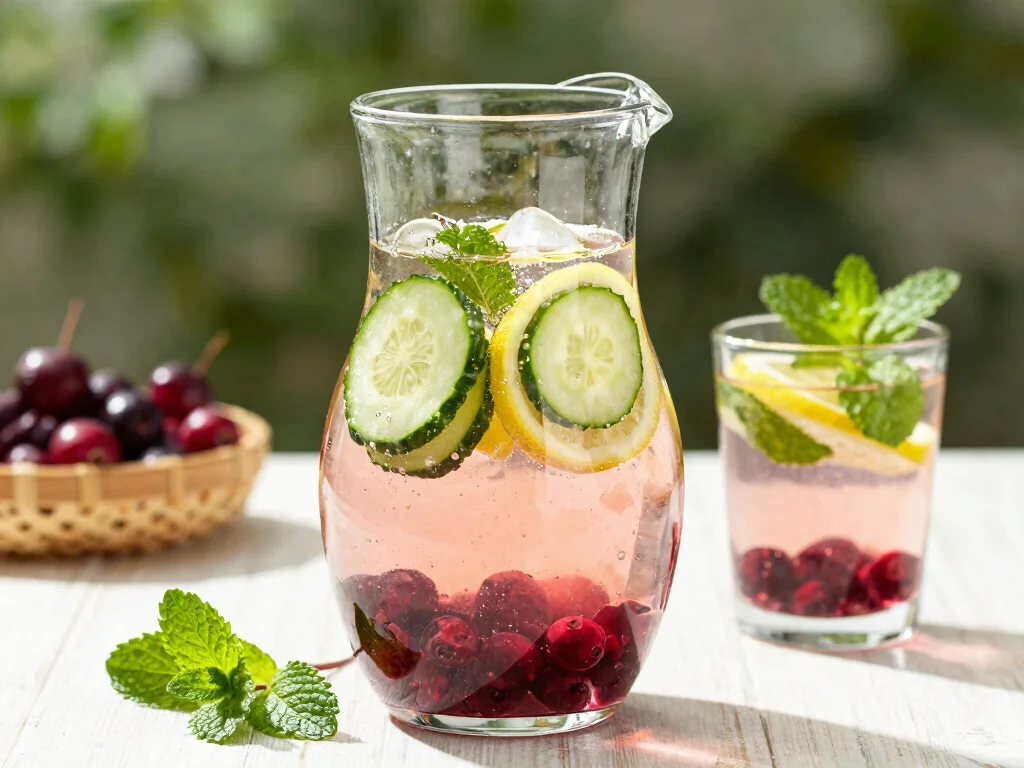 17 Recipes with Cranberry Juice (Tart & Healthy) - 5. Cranberry Juice Detox Water 1