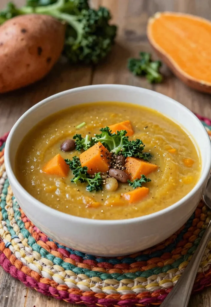 17 Tasty Vegetarian 15-Bean Soup Recipes to Warm the Soul - 17. Sweet Potato and Kale 15-Bean Soup 1