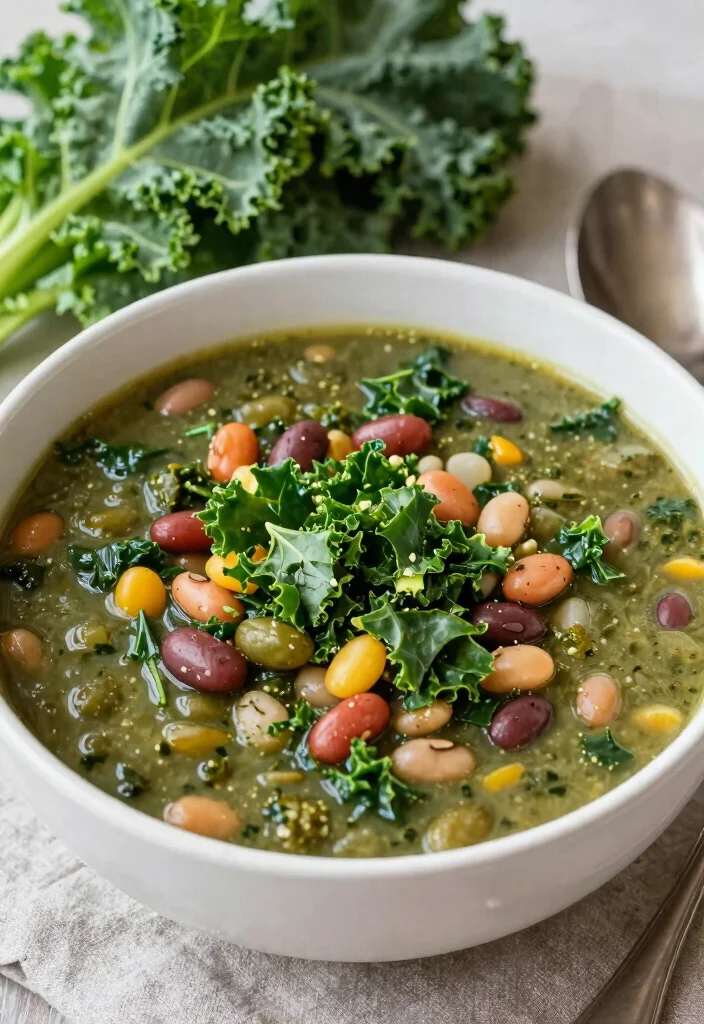 17 Vegetarian 15-Bean Soup Recipes for Cozy Weeknights - 12. Kale and 15-Bean Soup 1
