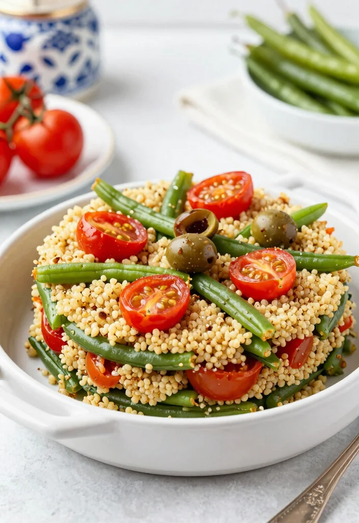 17 Vegetarian Green Bean Casserole Recipes Everyone Will Love - 12. Mediterranean Quinoa and Green Bean Casserole 1