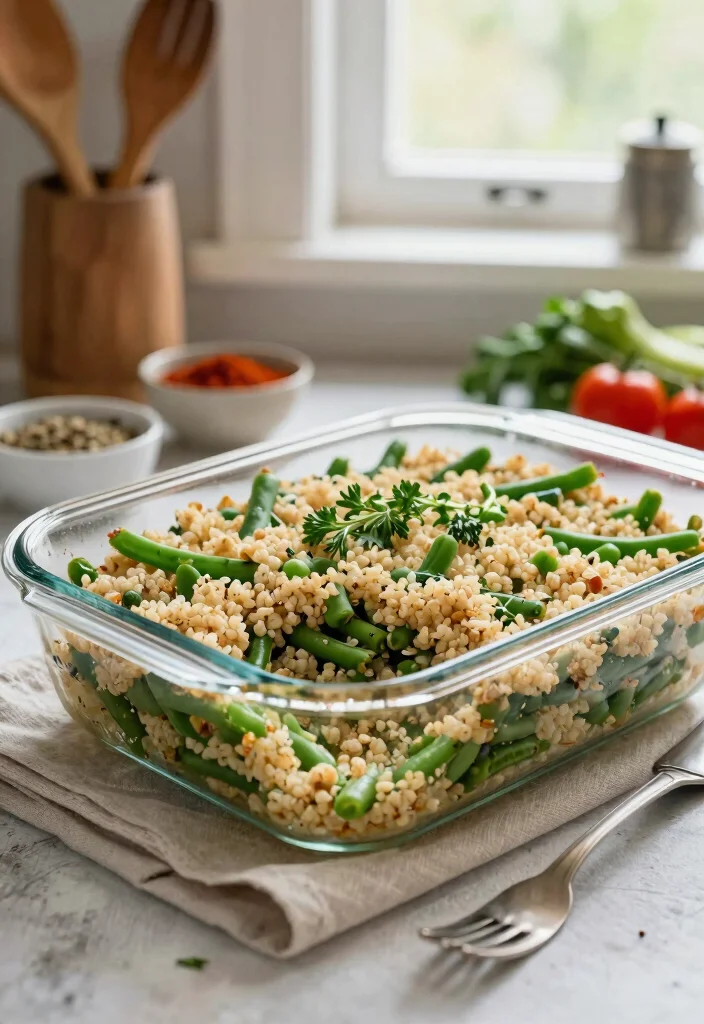 17 Vegetarian Green Bean Casserole Recipes Everyone Will Love - 5. Quinoa and Green Bean Casserole 1