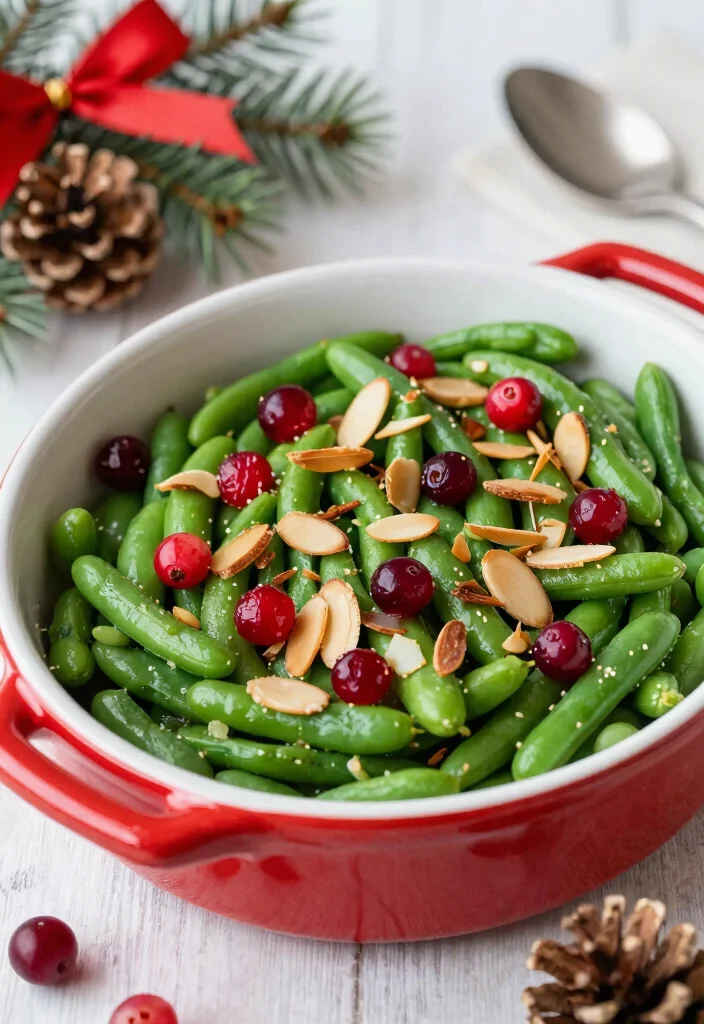 17 Vegetarian Green Bean Casserole Recipes Everyone Will Love - 9. Green Bean Casserole with Almonds and Cranberries 1