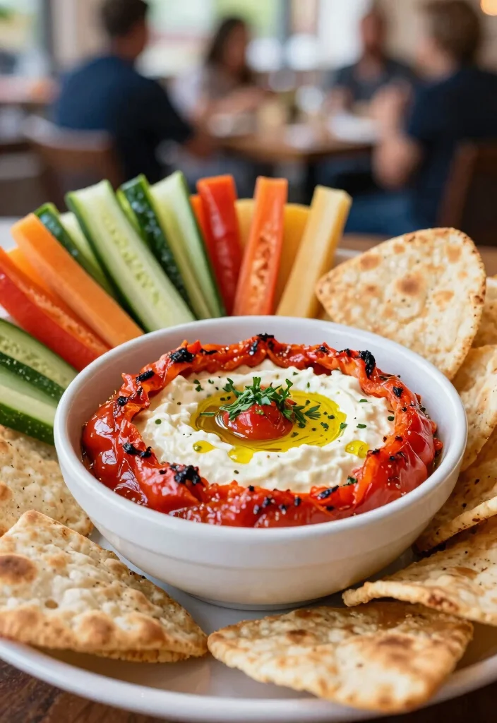 17 Vegetarian Party Appetizers That Impress Every Guest - 12. Roasted Red Pepper Dip 1