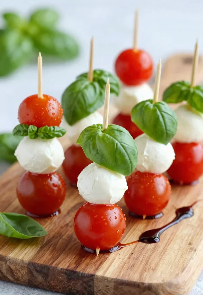 17 Vegetarian Party Appetizers That Impress Every Guest - 3. Caprese Skewers 1
