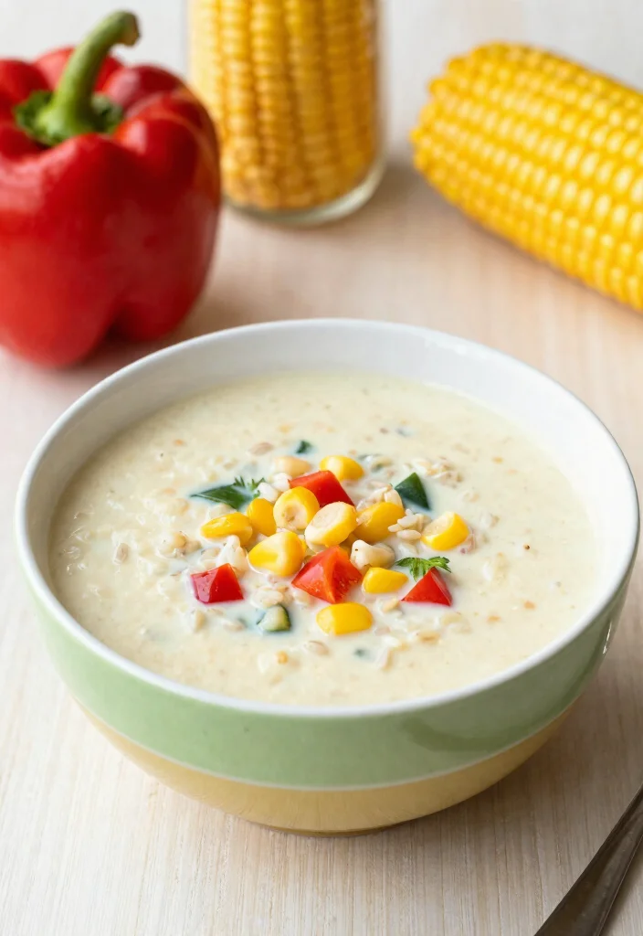 18 Creamy Vegetarian Wild Rice Soup Recipes to Warm You Up - 18. Pepper and Corn Chowder Wild Rice Soup 1