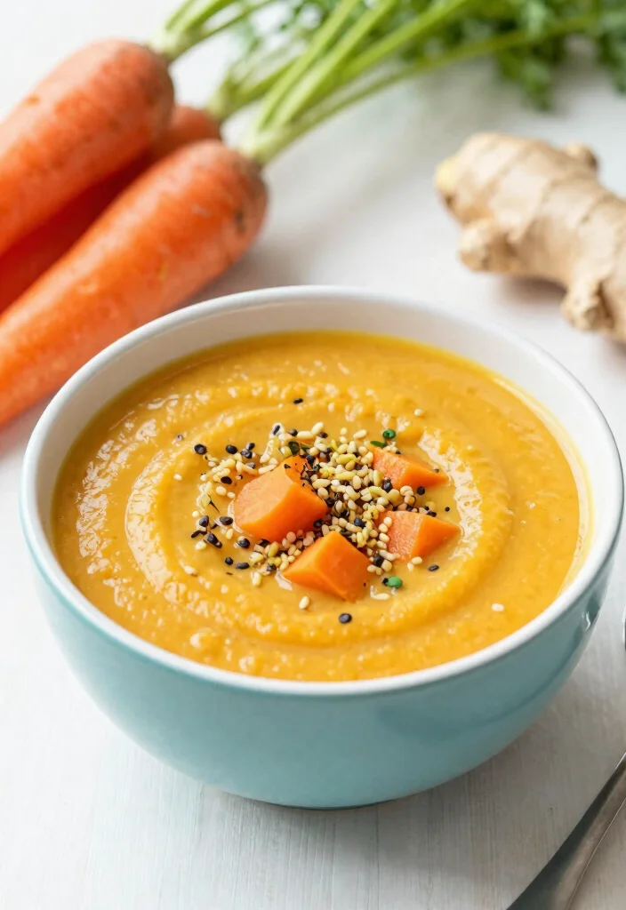 18 Creamy Vegetarian Wild Rice Soup Recipes to Warm You Up - 6. Carrot Ginger Wild Rice Soup 1