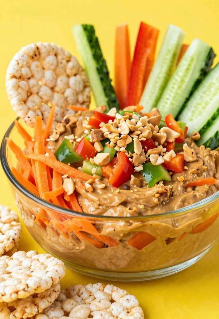 18 Delicious Vegetarian 7-Layer Dip Ideas for Parties - 13. Thai Peanut and Veggie Layer Dip 1